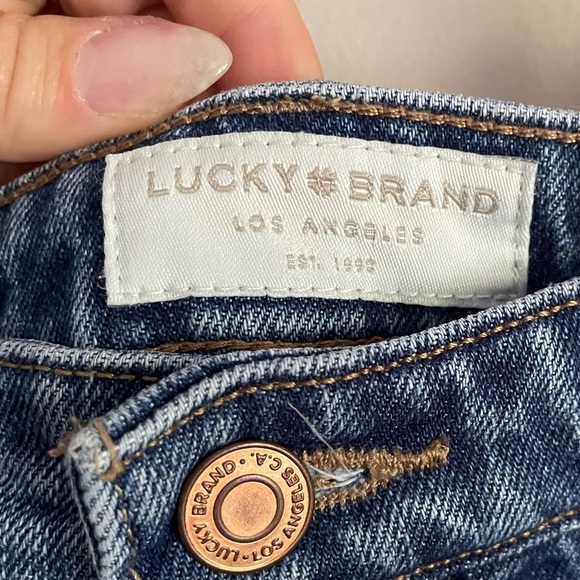 Lucky Brand Button Fly Super High Waist Raw Hem Lucky Pins Short - Picture 6 of 11